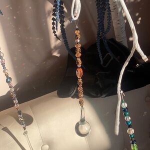 Orange swzorvski  crystal beads glass drop